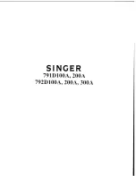 Preview for 1 page of Singer 791D100A Service Manual