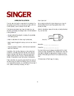 Preview for 3 page of Singer 8 PATTERN SEWING MACHINES Instruction Manual