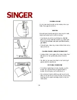 Preview for 19 page of Singer 8 PATTERN SEWING MACHINES Instruction Manual