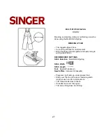 Preview for 27 page of Singer 8 PATTERN SEWING MACHINES Instruction Manual