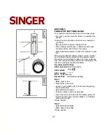 Preview for 37 page of Singer 8 PATTERN SEWING MACHINES Instruction Manual