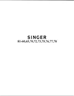 Singer 81-60 Instructions For Using And Adjusting preview