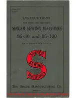 Singer 95-100 Instructions For Using And Adjusting preview