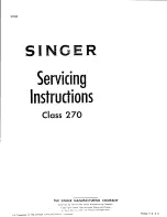 Preview for 2 page of Singer CLASS 270 - SERVICING Servicing Instructions