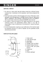 Preview for 4 page of Singer DM-100W-SIM Instruction Manual