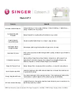 Preview for 1 page of Singer Esteem ll 2273 Specifications