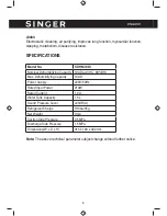 Предварительный просмотр 6 страницы Singer SDHM-10DI Instruction Manual