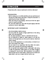 Preview for 2 page of Singer SDHM -10M Instruction Manual