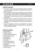 Предварительный просмотр 5 страницы Singer SG-2030S Instruction Manual