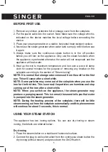 Preview for 5 page of Singer SGR-18300 Instruction Manual