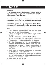 Preview for 2 page of Singer SGR-500LCD Instruction Manual