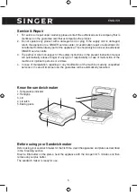 Предварительный просмотр 5 страницы Singer SM-700FG Instruction Manual