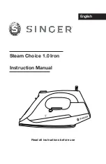 Singer Steam Choice 1.0 Iron Instruction Manual предпросмотр