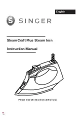 Singer SteamCraft Plus Instruction Manual предпросмотр