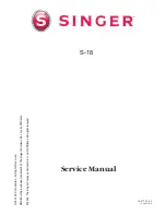 Preview for 1 page of Singer Studio S18 Service Manual