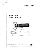 Preview for 2 page of Singer Superb 2010 Parts List