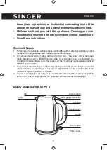 Preview for 5 page of Singer SWK-900INOX Instruction Manual