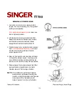 Preview for 15 page of Singer TINY TAYLOR TT700 Instruction Manual