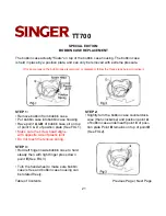 Preview for 21 page of Singer TINY TAYLOR TT700 Instruction Manual