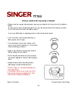 Preview for 24 page of Singer TINY TAYLOR TT700 Instruction Manual