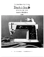 Singer Touch & Sew 600E Instructions For Using Manual preview