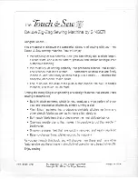 Preview for 2 page of Singer Touch & Sew 756 Instructions Manual