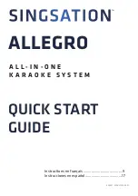 Preview for 1 page of Singsation ALLEGRO Quick Start Manual