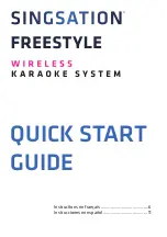 Предварительный просмотр 1 страницы Singsation Freestyle Quick Start Manual