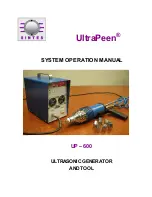 Preview for 1 page of Sintes UltraPeen UP-600 System Operation Manual