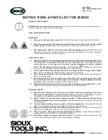 Preview for 2 page of Sioux Tools 8020ES Instructions-Parts List Manual