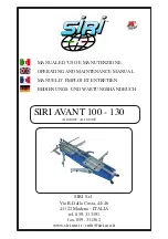 Preview for 1 page of SIRI AVANT 100 Operating And Maintenance Manual