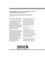 Preview for 2 page of Sirius Connect SIR-1 - Sirius Satellite Radio Tuner Installation Manual