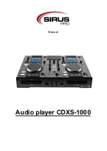 SIRIUS PRO CDXS-1000 Manual preview