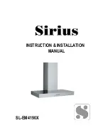 Предварительный просмотр 1 страницы Sirius Range Hoods SL-EM4190X Instruction & Installation Manual