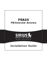 Preview for 1 page of Sirius Satellite Radio FEA25 Installation Manual