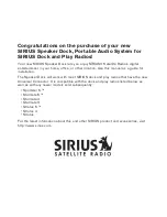 Preview for 2 page of Sirius Satellite Radio Portable Audio System Installation And User Manual