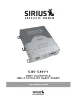 Предварительный просмотр 1 страницы Sirius Satellite Radio SIRIUS SiriusConnect SIR-SNY1 Installation Manual