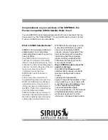 Предварительный просмотр 2 страницы Sirius Satellite Radio SIRPNR2C Installation Manual