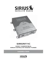 Sirius Satellite Radio SIRSNY1C Installation Manual preview