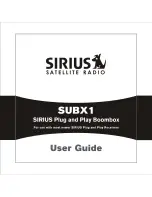 Sirius Satellite Radio SUBX1 User Manual preview