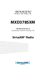 Sirius XM RAdio JENSEN MXD378SXM Manual предпросмотр