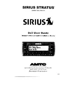 Sirius XM RAdio SV3 User Manual preview