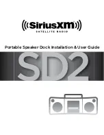 Preview for 1 page of Sirius XM RAdio SXSD2 Installation & User Manual