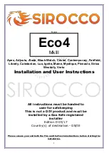 Sirocco Eco4 MKIII Installation And User Instructions Manual предпросмотр