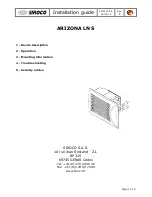 Предварительный просмотр 1 страницы SIROCO ARIZONA LN S Installation Manual