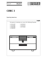 Sirona Dental CEREC 3 Operating Instructions Manual preview