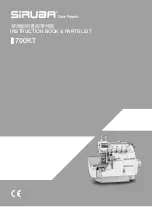 Предварительный просмотр 1 страницы Siruba 700KT Instruction Book / Parts List