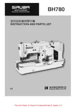 Siruba BH780 Instructions And Parts List предпросмотр