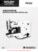 Siruba PK522 Instructions And Parts List предпросмотр