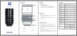 Preview for 1 page of SIRUI 135mm T2.9 1.8x Full-Frame Anamorphic Lens Instructions Manual